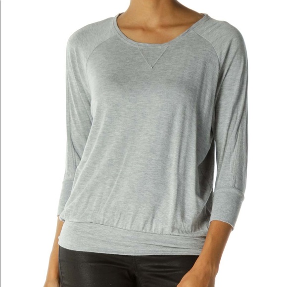 Athleta Tops - Athleta Gray Peaceful Pullover Round Neck Stretch Jersey Knit Top Size Small